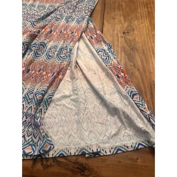 CAbi Maxi Dress Size Large Cowl Neck Aztec Ikat Sundress Sleeveless Resort - Picture 11 of 12